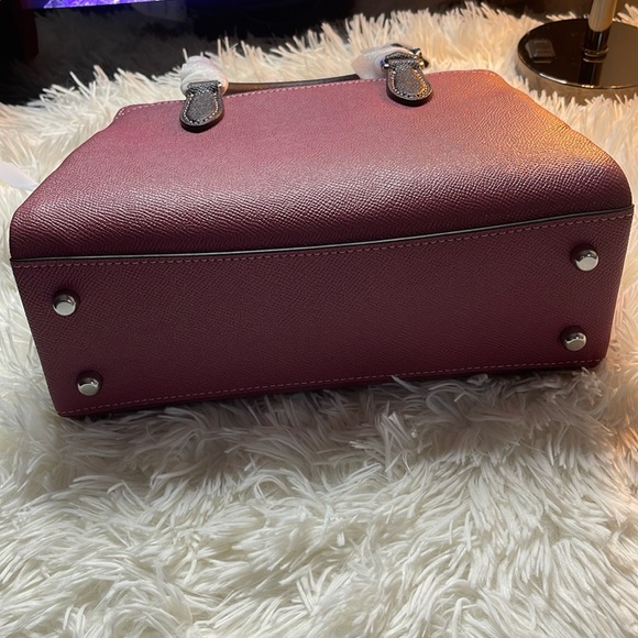 ❤️COACH Mini Darcie Carryall Satchel Crossbody ~ Silver/Light Raspberry Multi - Picture 6 of 16